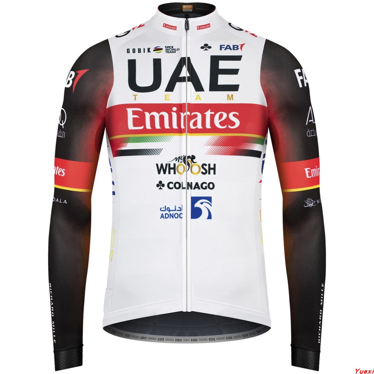 2021新款阿联酋UAE车队版秋冬款自行车单车服骑行服长袖上衣男女