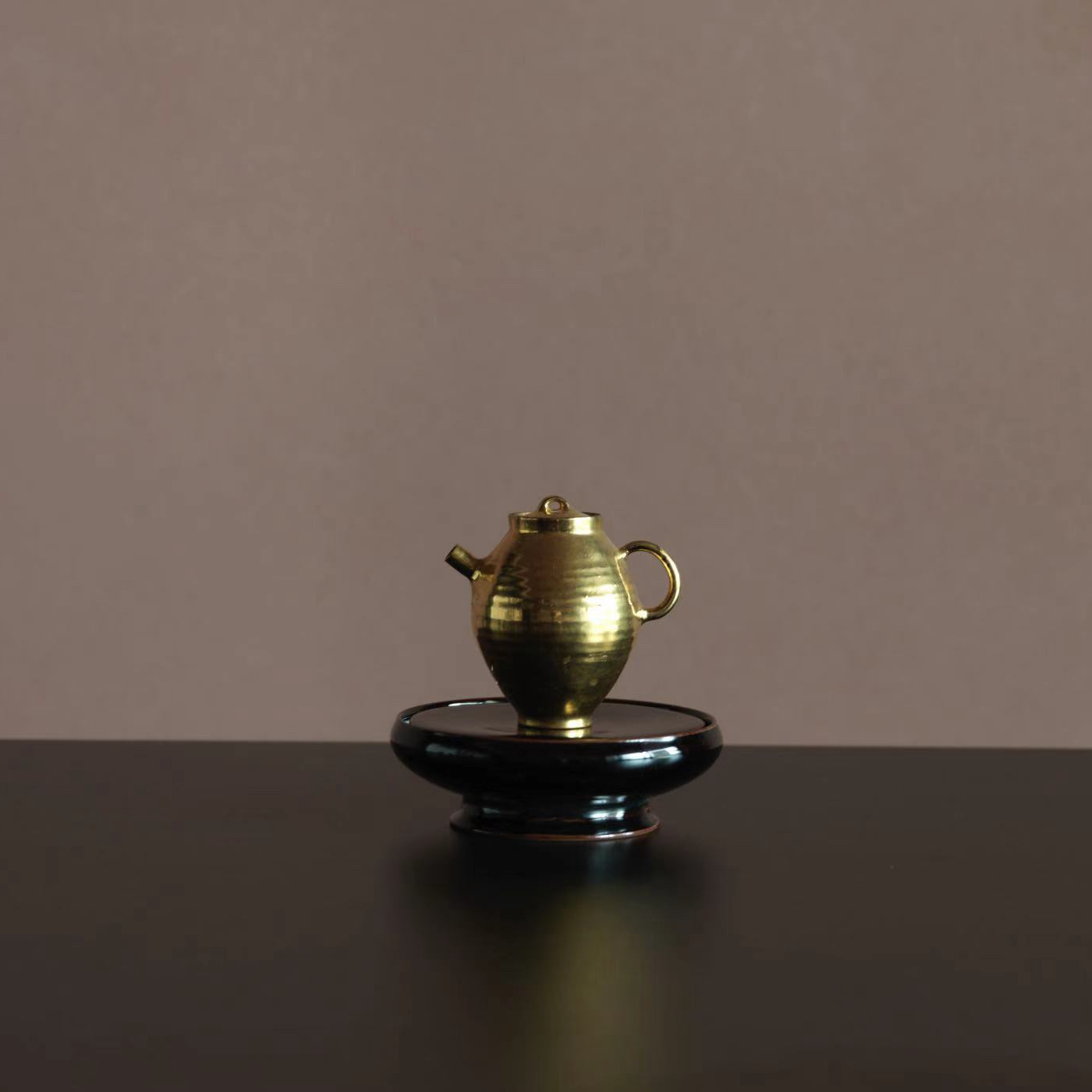 【舒砚北記】墨痕提灯金釉朱泥泡茶壶限量100cc茶壶