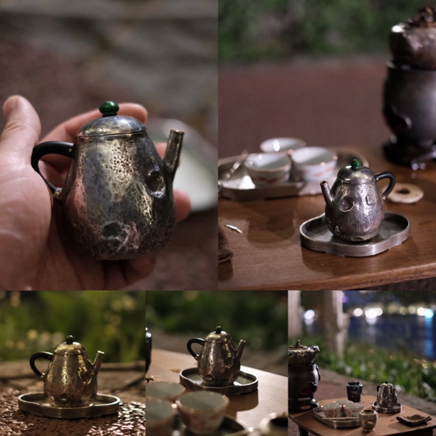 此居造物-吴承泽银制纯手工「梨型」独角金泡茶壶主泡壶110cc