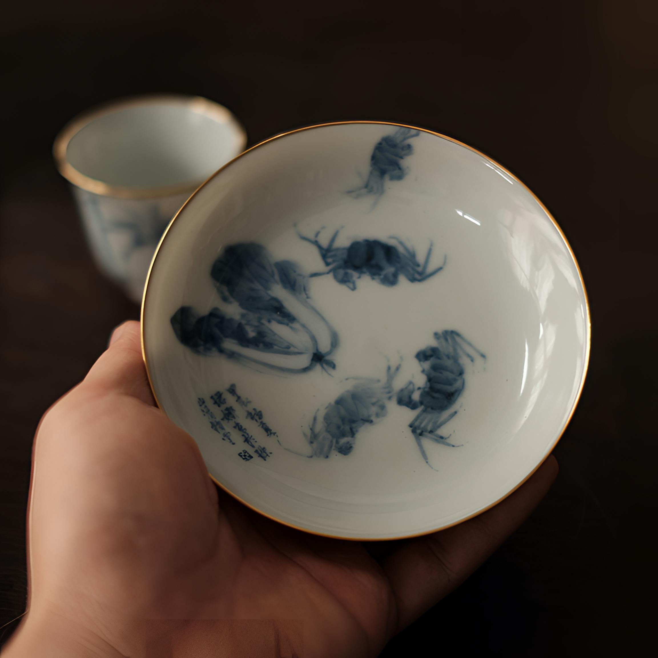 【舒砚北記】-李郡娜青花仿古包银手绘百财壶承口径10壶承