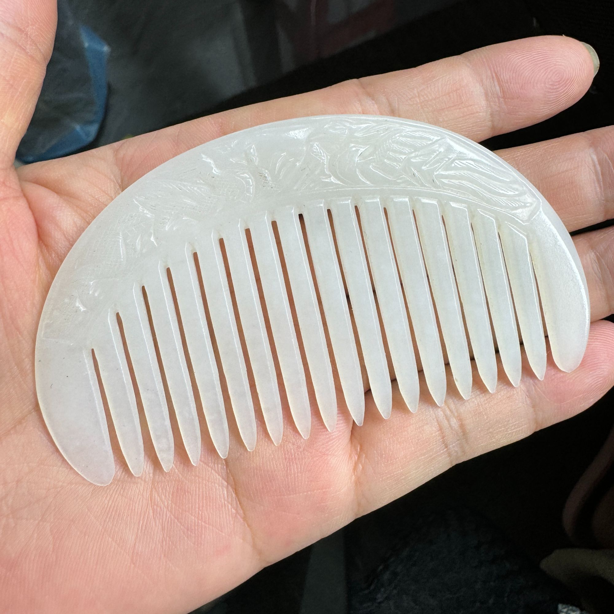 新疆和田玉明清龙凤梳