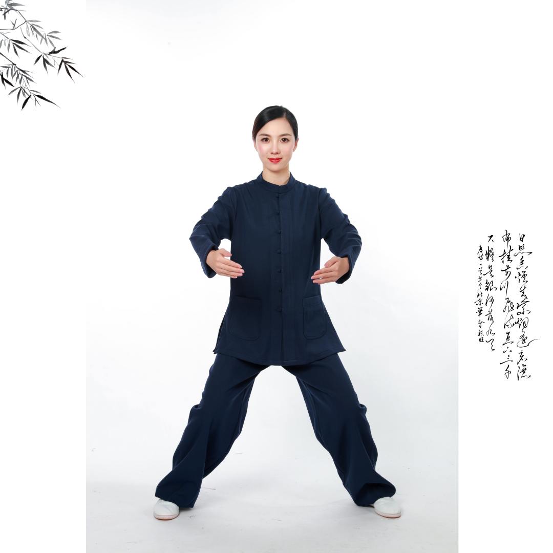 秀华道源方领小扣套装太极服男女秋冬保暖加厚款太极拳练功服新款