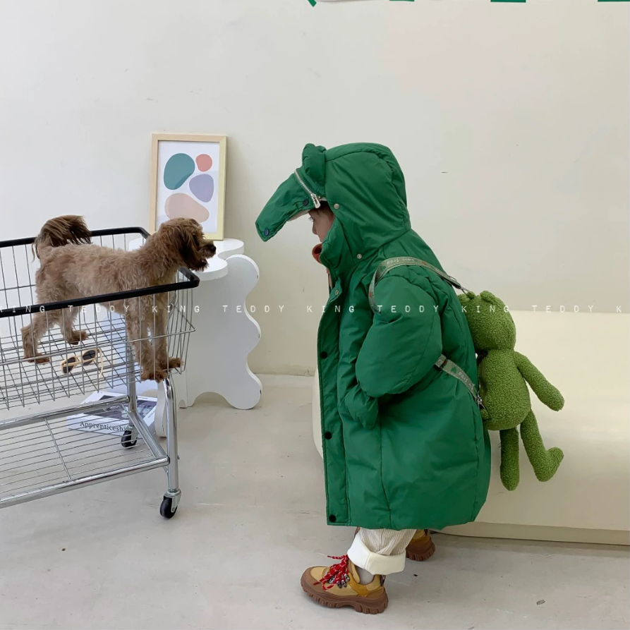 【Teddy King专属】冬季新款中小童韩版小青蛙长款羽绒服 TXB22032