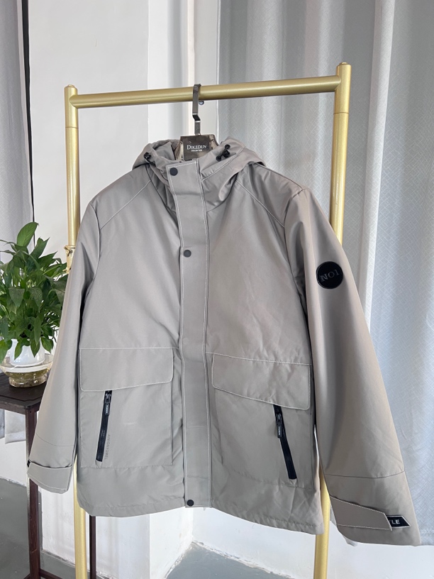 2225卡其色羽绒服男士冬季保暖白鸭绒外套男款连帽秋冬防风户外