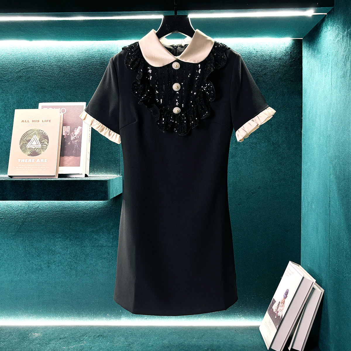 【CENFUN】165 女装连衣裙蕾丝显瘦气质时尚女士夏季黑色E02160