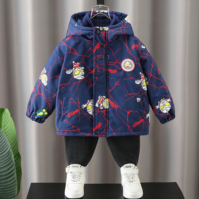 巴拉巴拉奥特曼男童外套秋冬23新款洋气儿童宝宝三合一冬季夹棉加