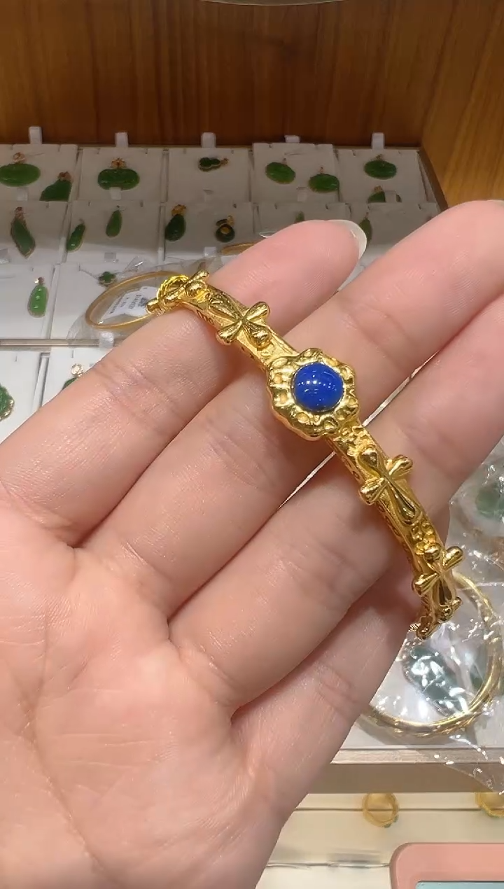 【闪购商品】青金石手镯银S925镶嵌@@