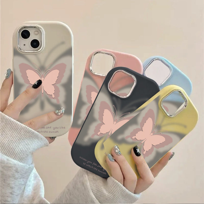迷幻蝴蝶iphone15苹果手机壳14promax新款13防摔12创意个性小众女