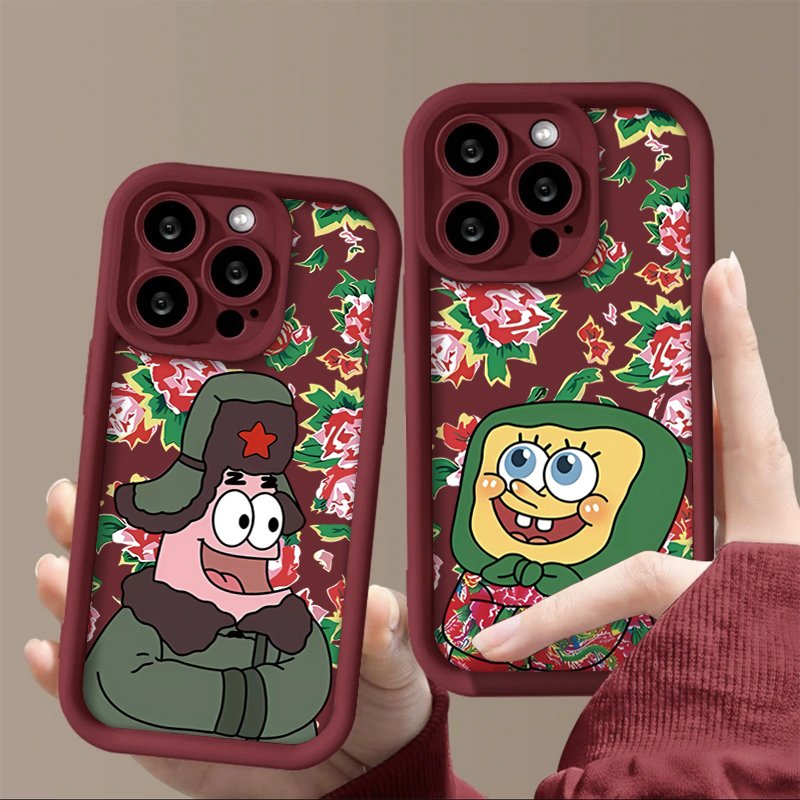 大花布海苹果15promax手机壳iphone14防摔13/12卡通11/xr/8plus/7