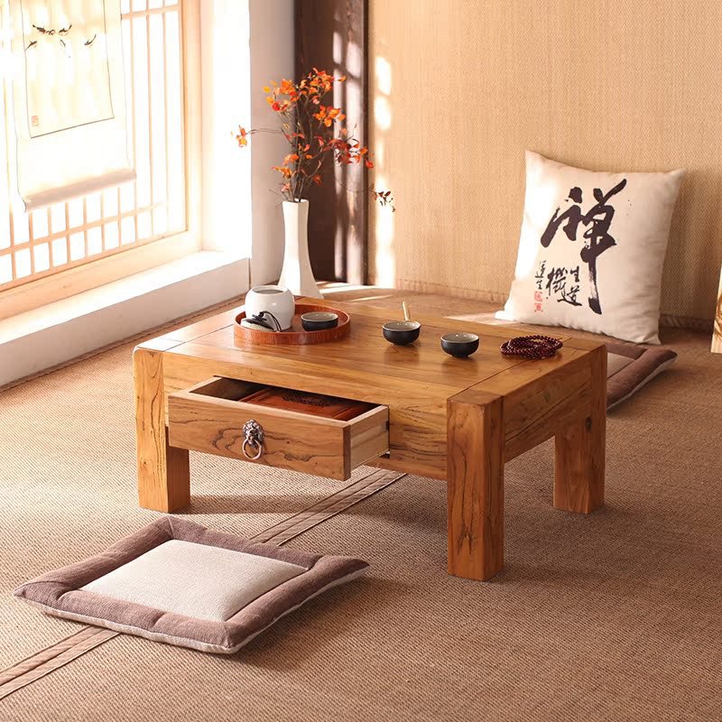 中式实木榻榻米茶几老桌阳台茶桌小茶几家用炕桌简约茶几飘窗茶桌