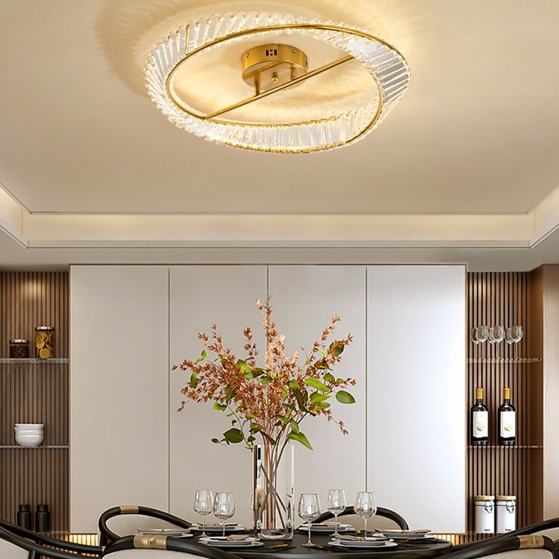 现代轻奢吸顶灯客厅餐厅简约大气房间卧室高档水晶中山灯具吸顶灯