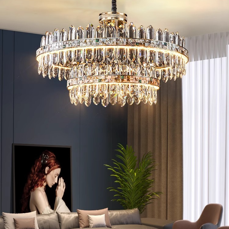【真贝壳】轻奢水晶吊灯高档客厅灯大气2024新款创意主卧室餐厅灯具