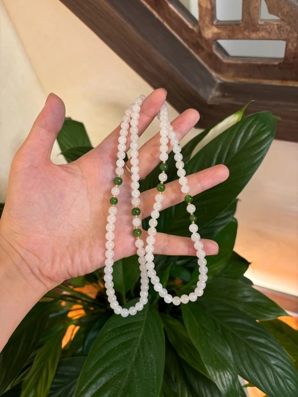 0297和田玉手串项链两戴约6mm多样性发其一