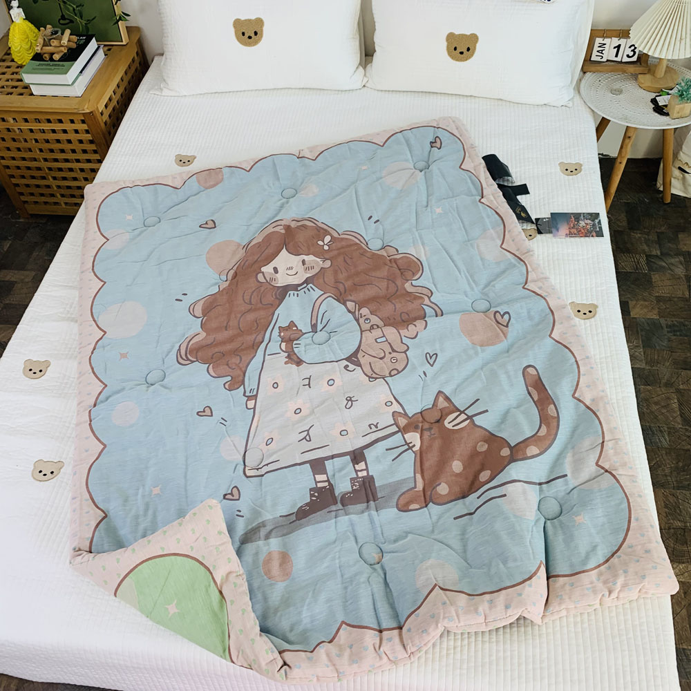 复古提花双层纱布120-150纯棉大豆冬被全棉被罩单件秋冬水洗被子