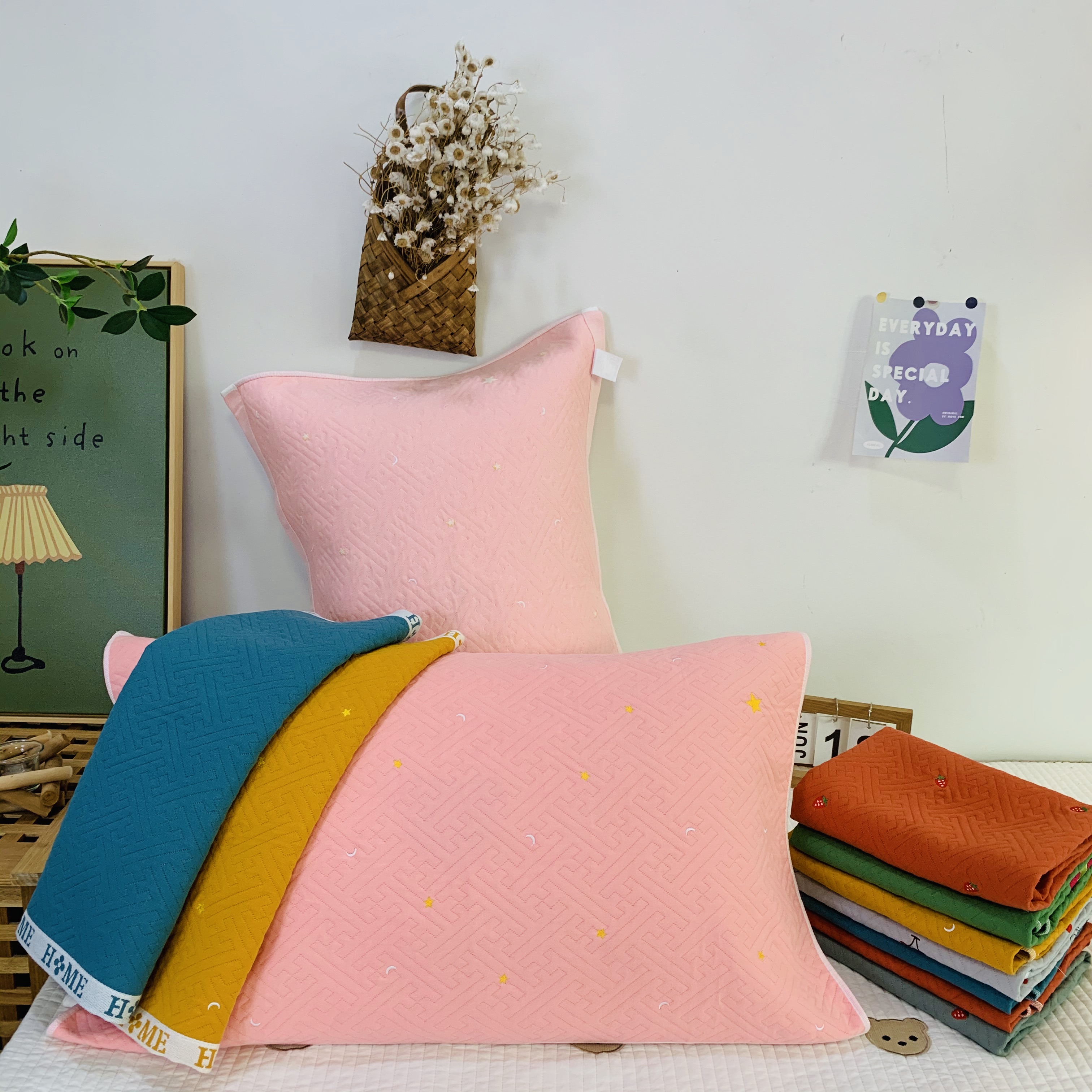 新款素色枕巾一对装52*78纱布加大加厚枕巾四季学生成人情侣盖巾