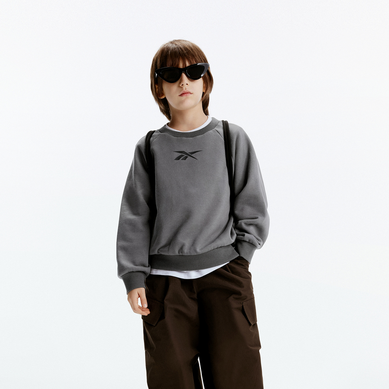 【Reebok联名】littlemoco童装24新款男女童圆领长袖卫衣#KBD3SWS02