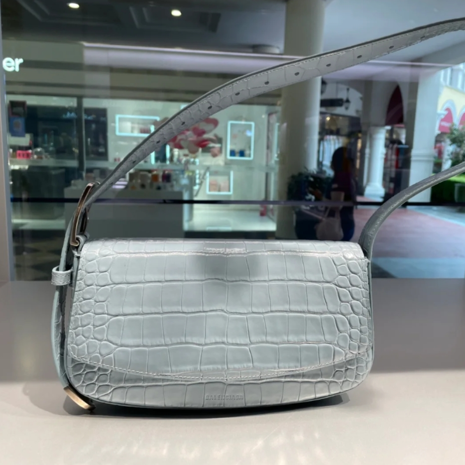 Balenciaga/巴黎世家【四亿专属】鳄鱼压纹斜挎包