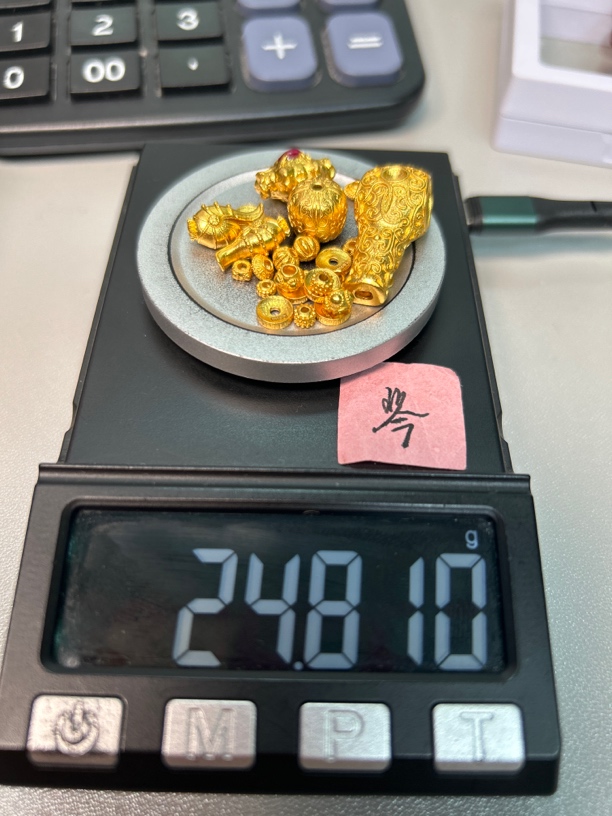 足金999三通弟子珠一套