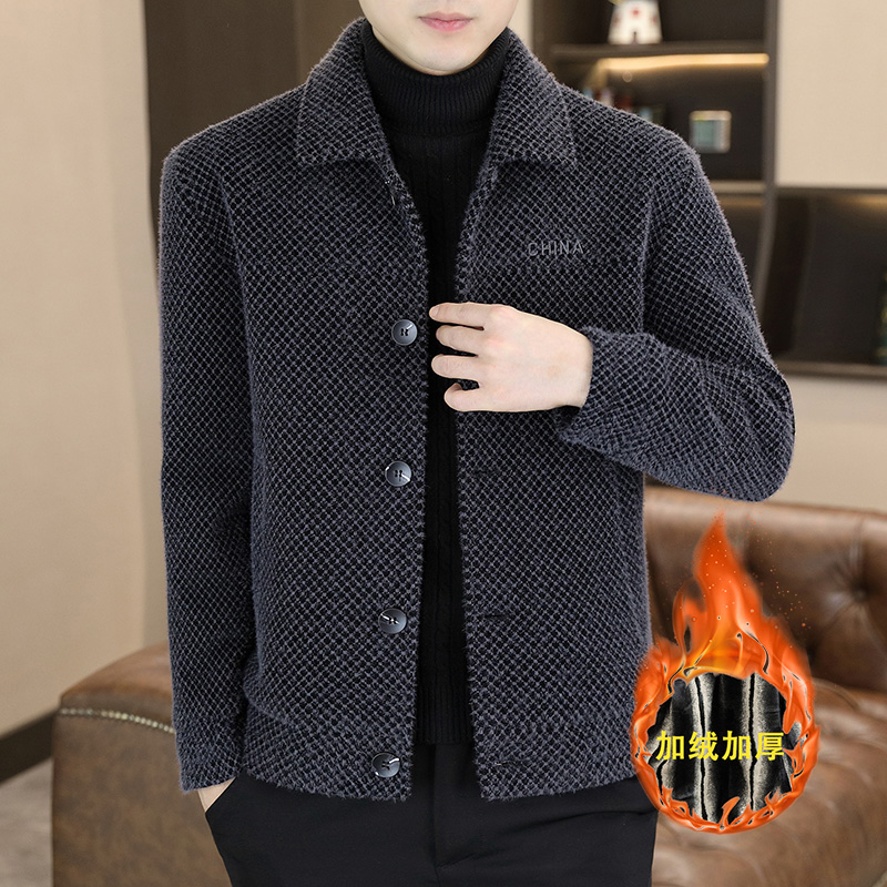 高档毛呢外套男士休闲加厚保暖夹克帅气褂子气质洋气呢子品质男装