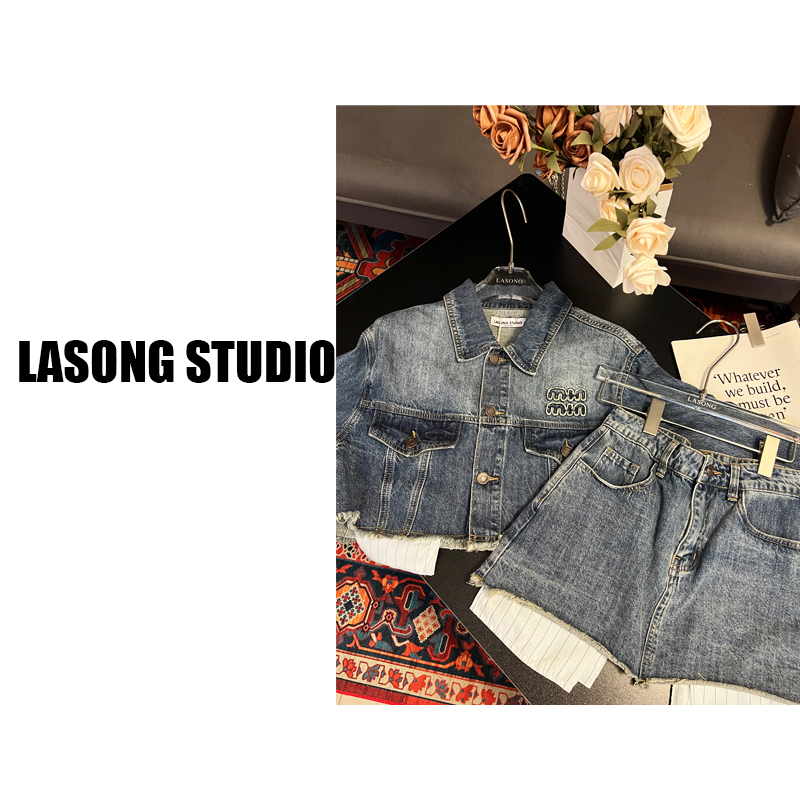 春夏新款牛仔套装外套加裙子两件套显瘦时髦穿搭百搭