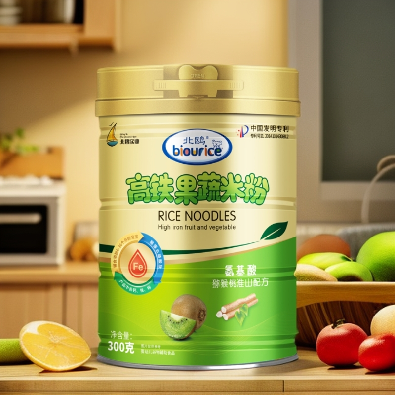 北鸥水苏糖高铁果蔬米乳罐装300克婴幼儿有机宝宝调理食用
