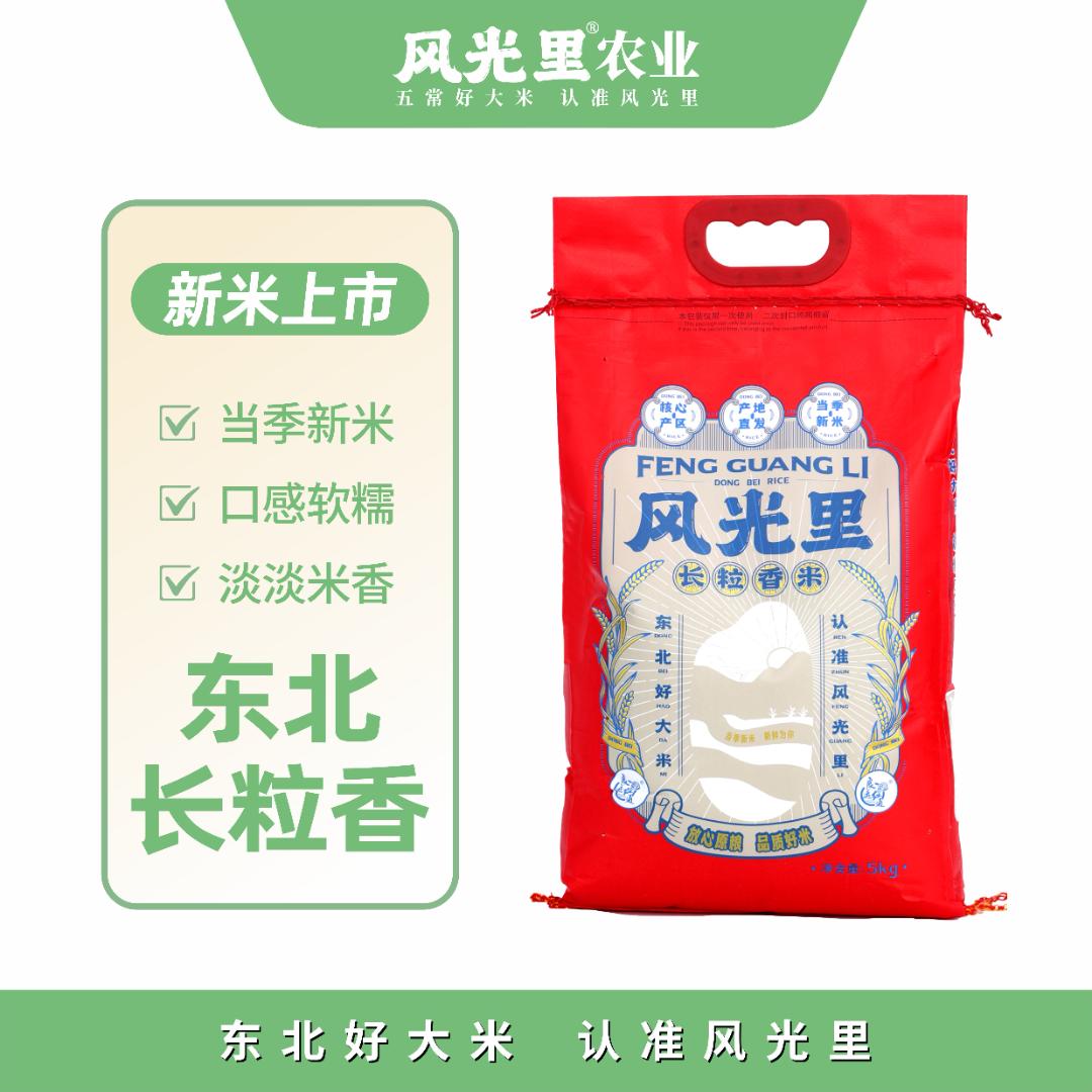 风光里 东北长粒香米 5kg 当季新米 东北大米5kg 10斤编织袋包装
