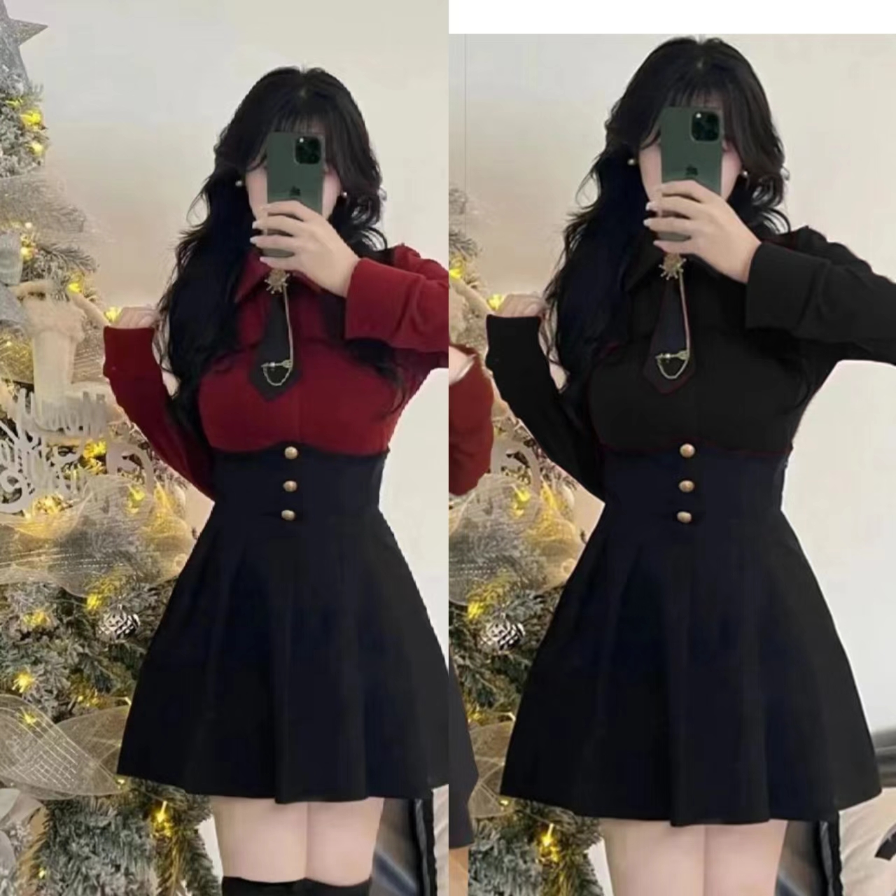 【绝美比例】大码微胖mm辣妹jk制服上衣半身裙两件套（送领带徽章）