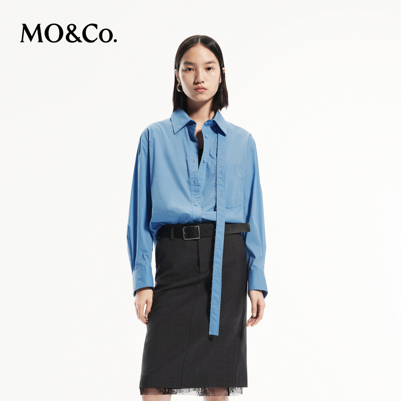 MOCO秋【防晒凉感】独立飘带中性衬衫MBD3SHT004