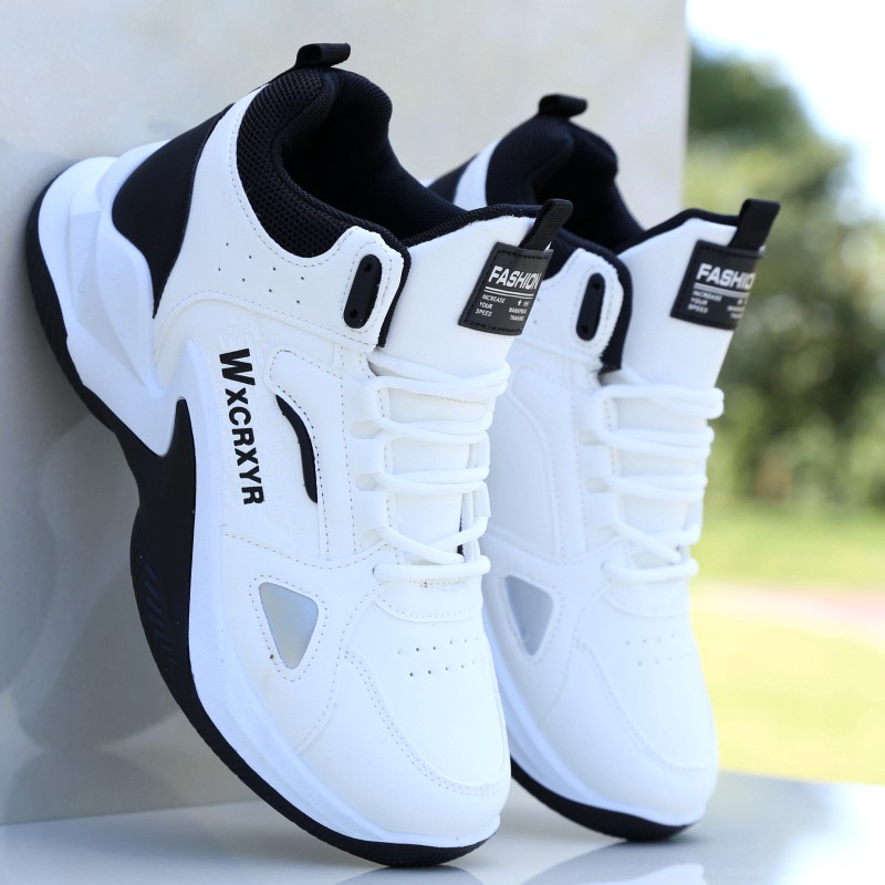 篮球鞋春秋新款男鞋皮面防水老爹鞋防滑学生运动鞋潮流百搭跑步鞋