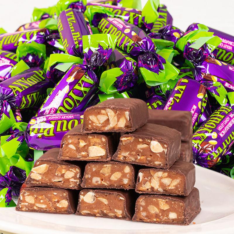【3斤特惠】俄罗斯风味国产紫皮糖国产巧克力网红零食糖果500g