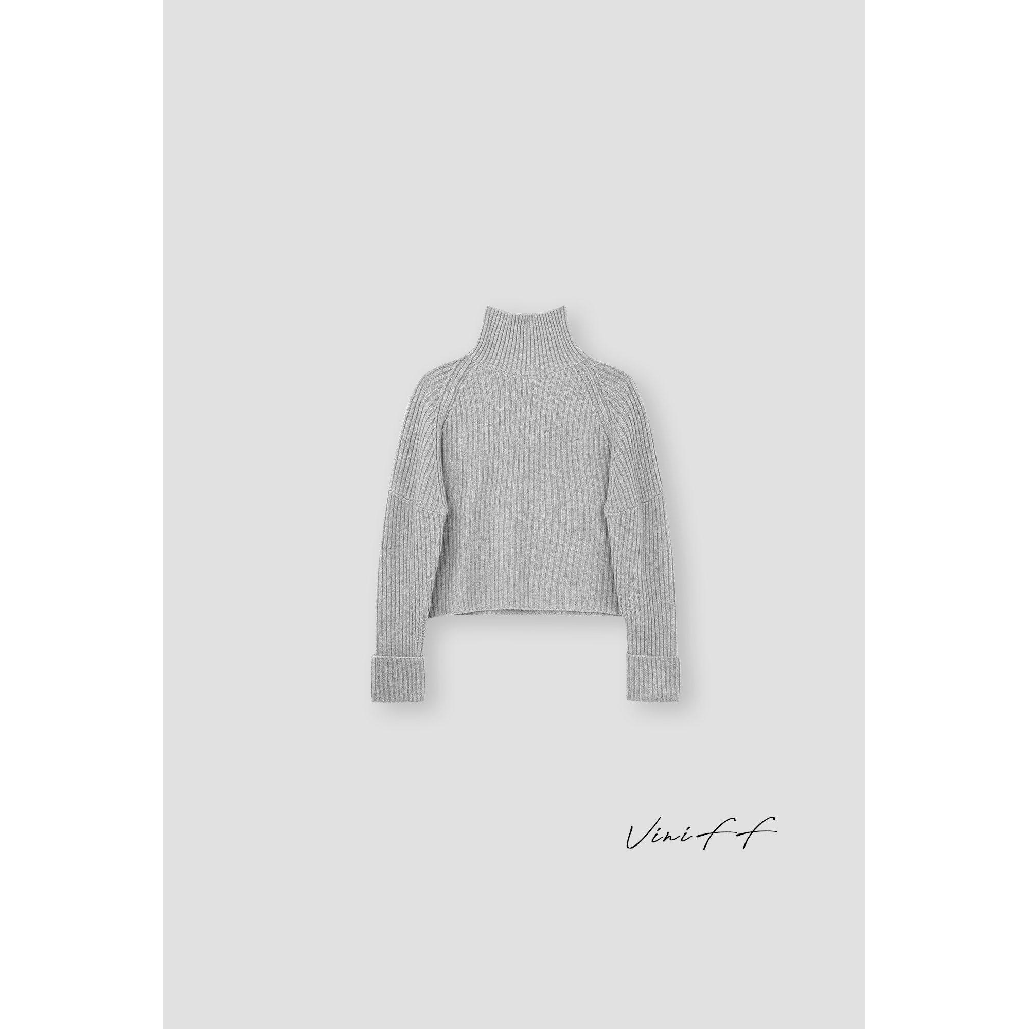 ViniFF薇妮｜【反季】328「巴黎街头」 纸片感肌理立领毛衣 CA4DM169