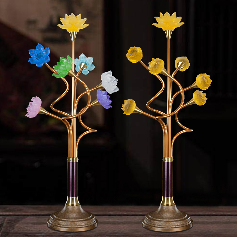 信义达七星莲花灯一对装