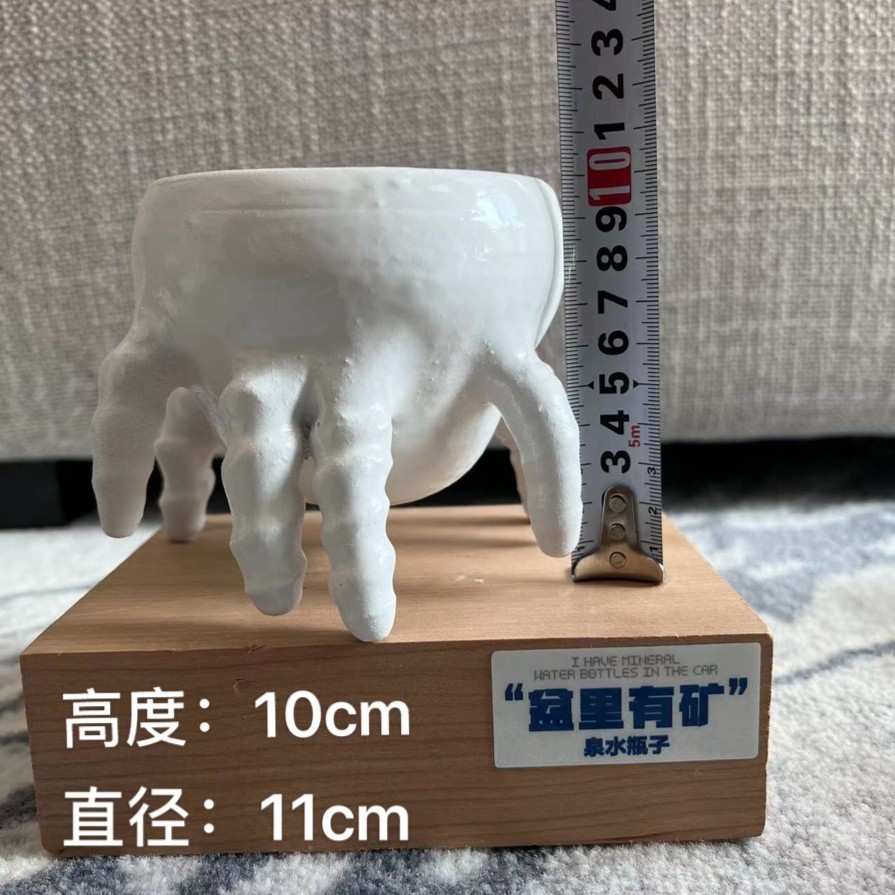 盆里有矿 （黑色章鱼盆）块根盆 仙人掌盆 日式块根盆 日式花盆 