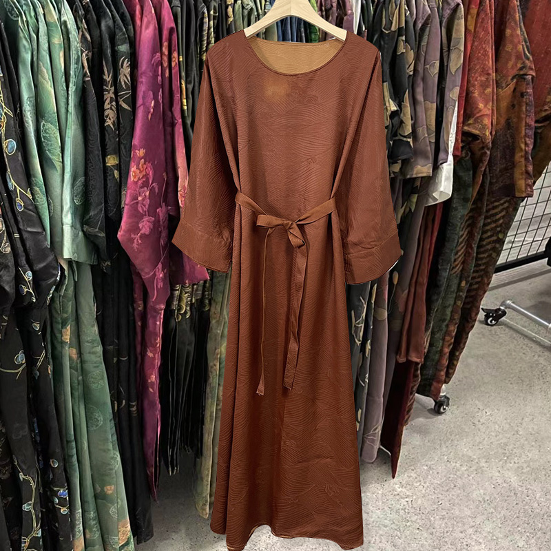 江南丝语直播间138-398真丝连衣裙桑蚕丝中长裙女