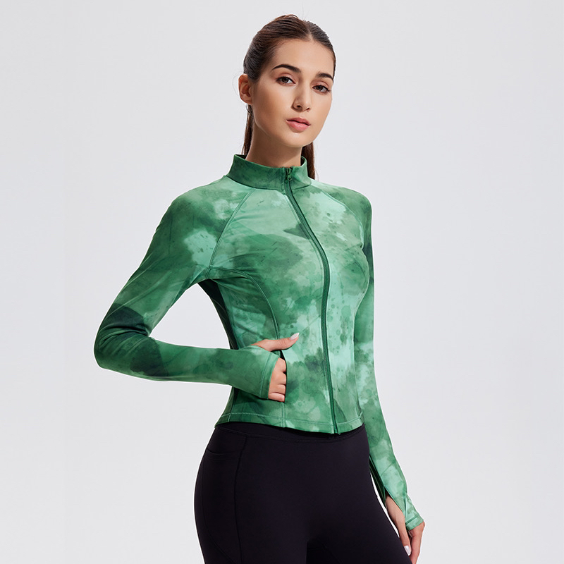 【2025新款】科里芙晕染抓绒女士显瘦拉链长高领袖外套运动