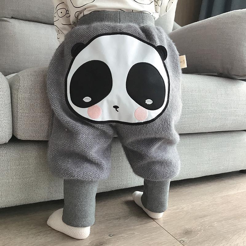 巴拉拉婴幼儿加绒打底裤冬季韩版新款幼儿弹力长裤男女宝宝