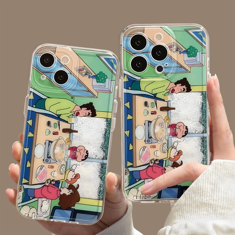 火锅小新苹果15promax手机壳iPhone14新款13透明12简约11软壳x女8