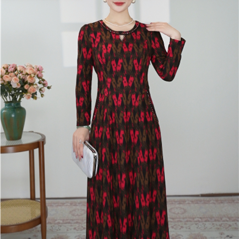 【妙莱 宝石红】春季新款小众轻奢高级连衣裙M10286