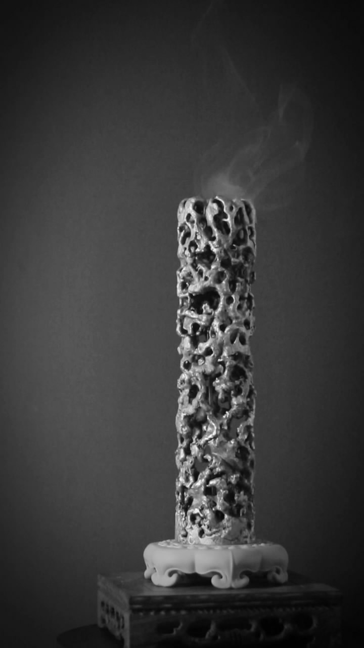 立式线香炉-原创手作-铜太湖石-香薰炉-孤品-沉香盘香降真香香篆