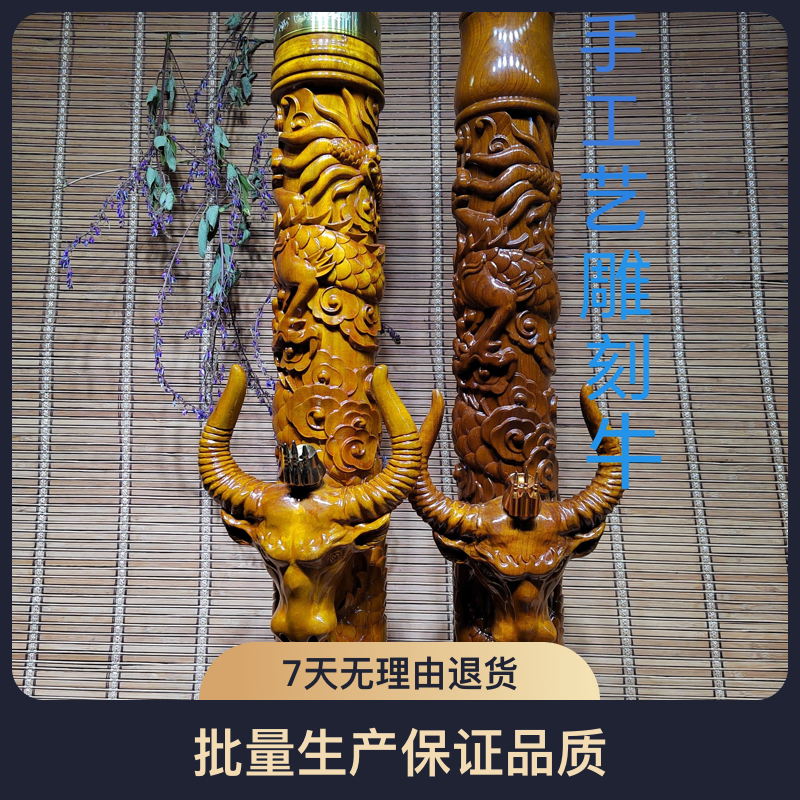 云南特色手工木雕大叶楠木雕摆件高80口10分送朋友送长辈雕刻工厂