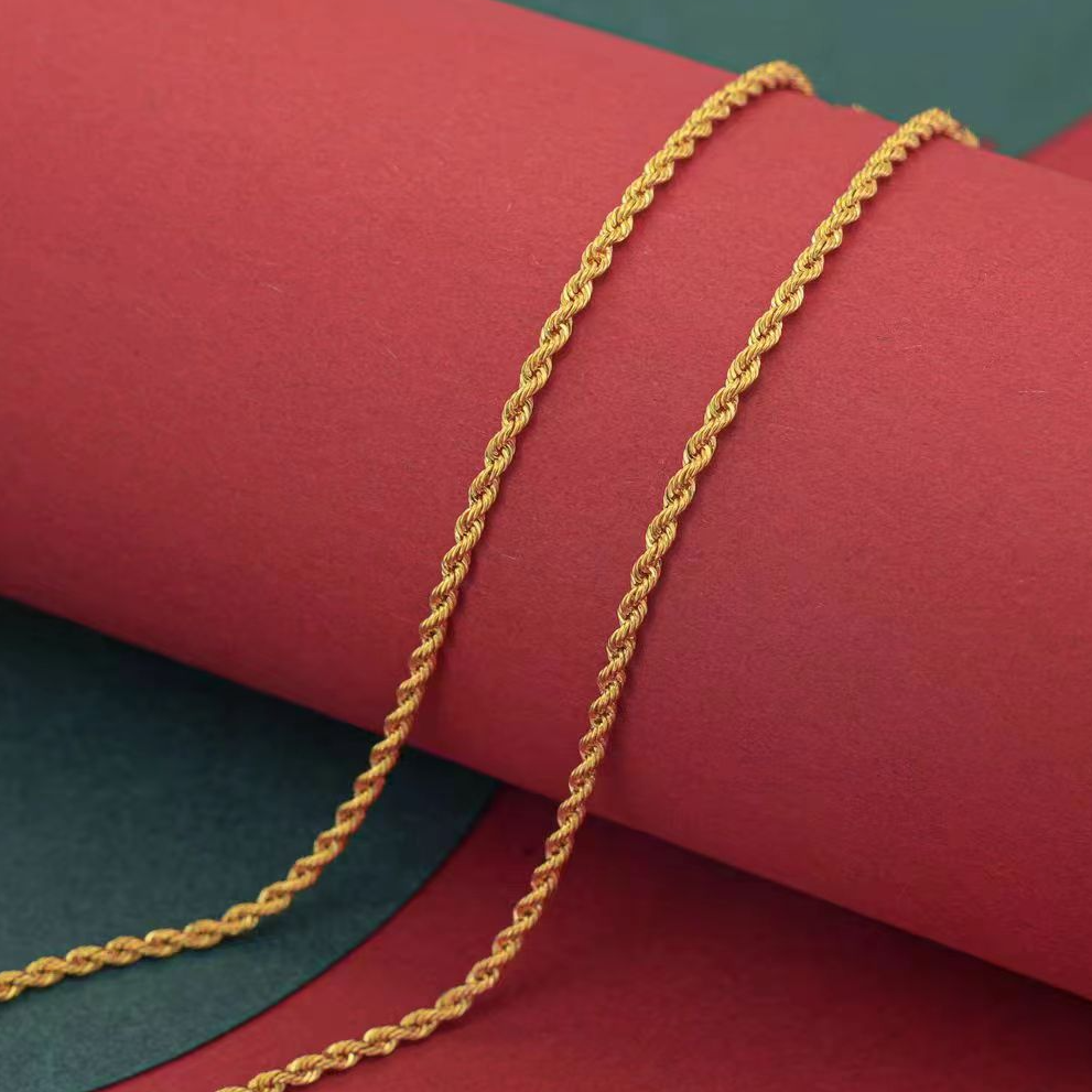 合金项链 精工女士麻花项链