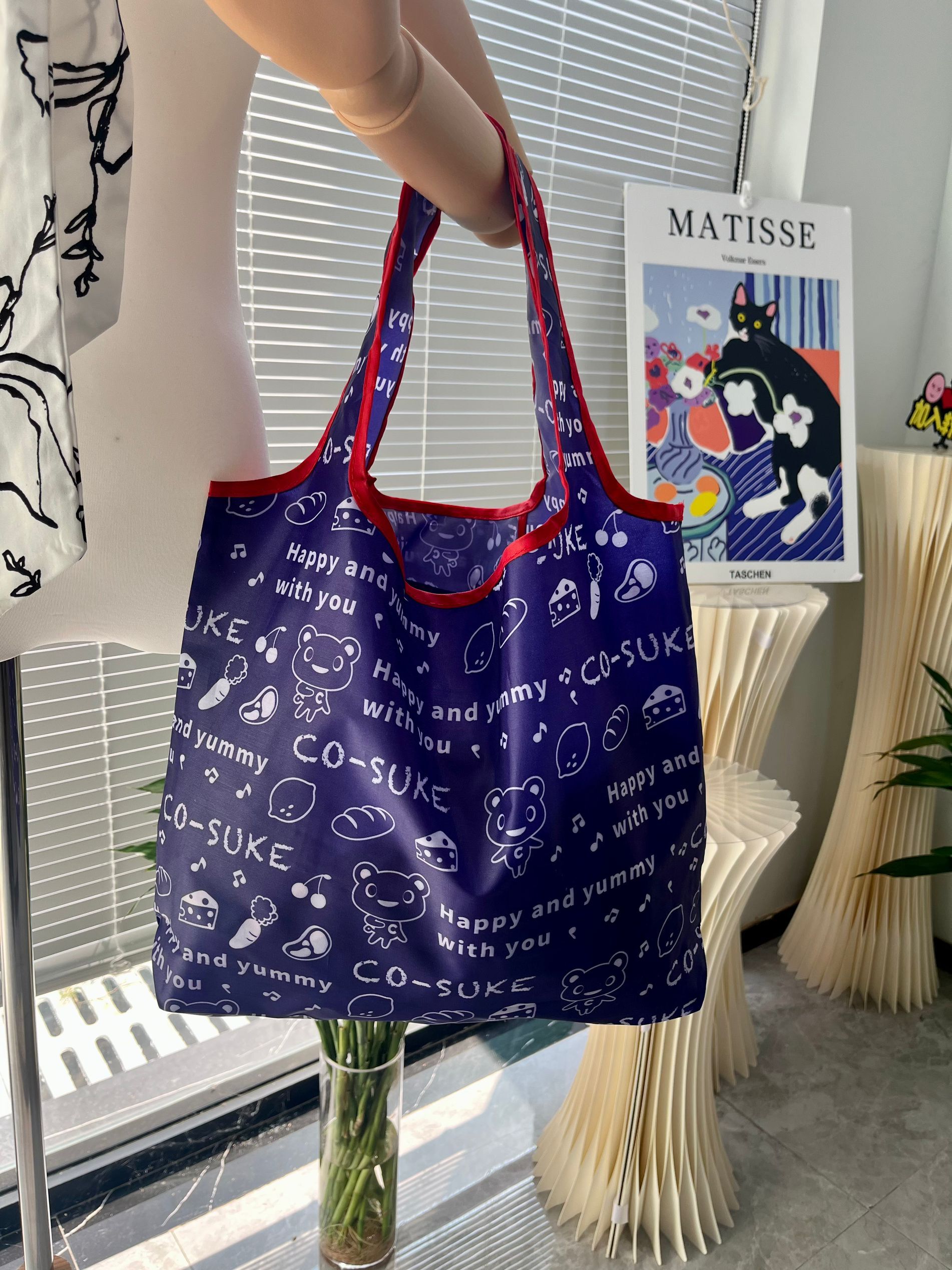 【9.9发两只】外贸保袋创意折叠单肩手提包大容量日韩单33*55cm