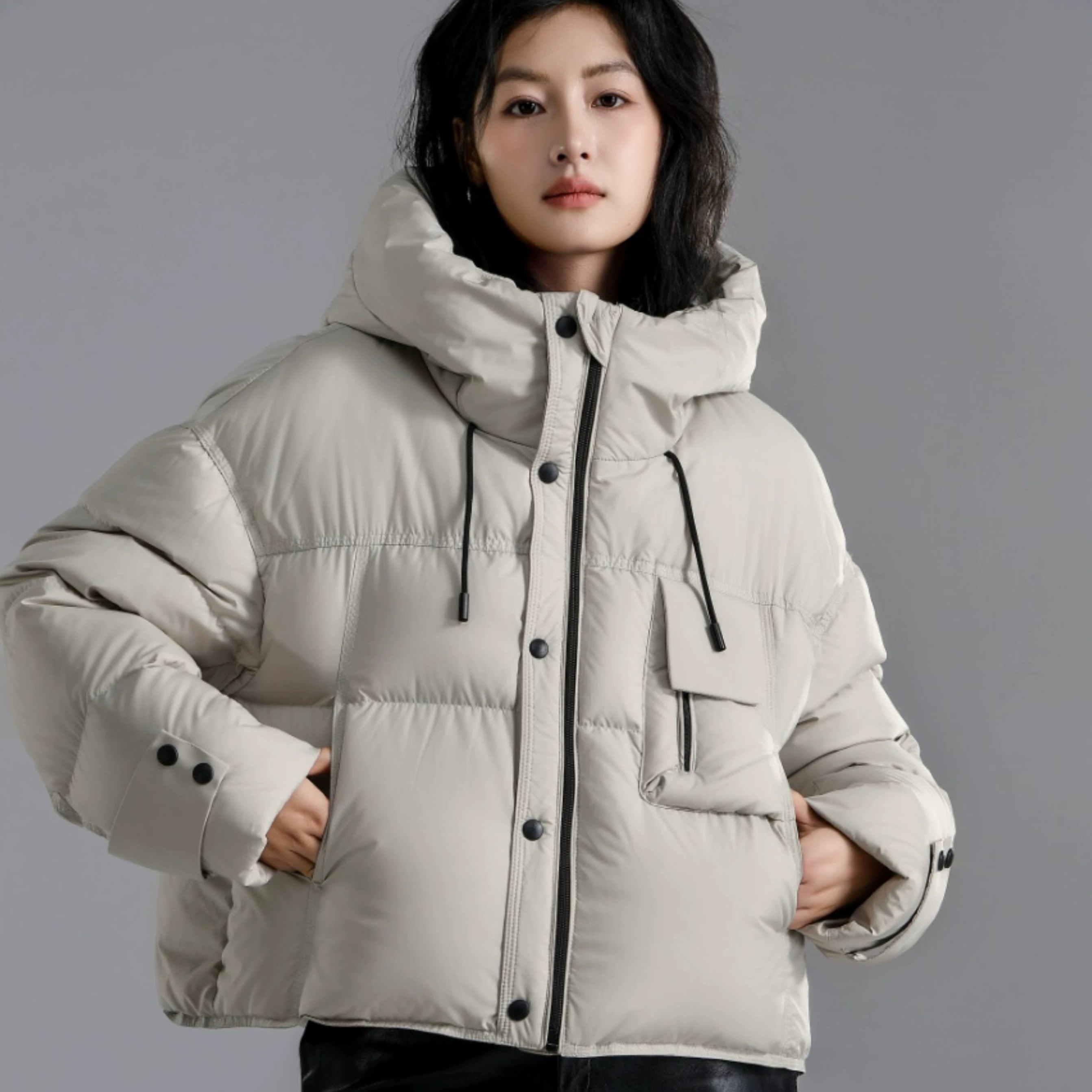 【ShawEleven】短款俏皮减龄连帽面包服L807