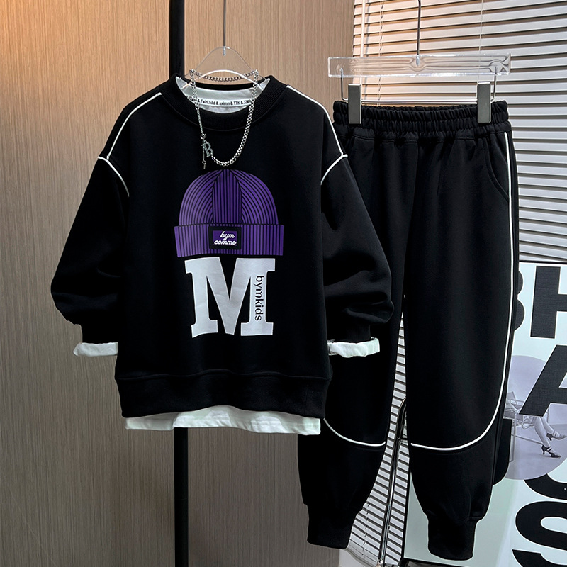 男童春季运动套装2024新款男孩中大童装韩版衣服儿童休闲衣套装潮