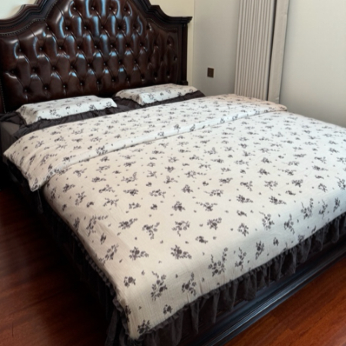 小茹家居   2024四季款纯棉双层纱美式法式床单被套四件套