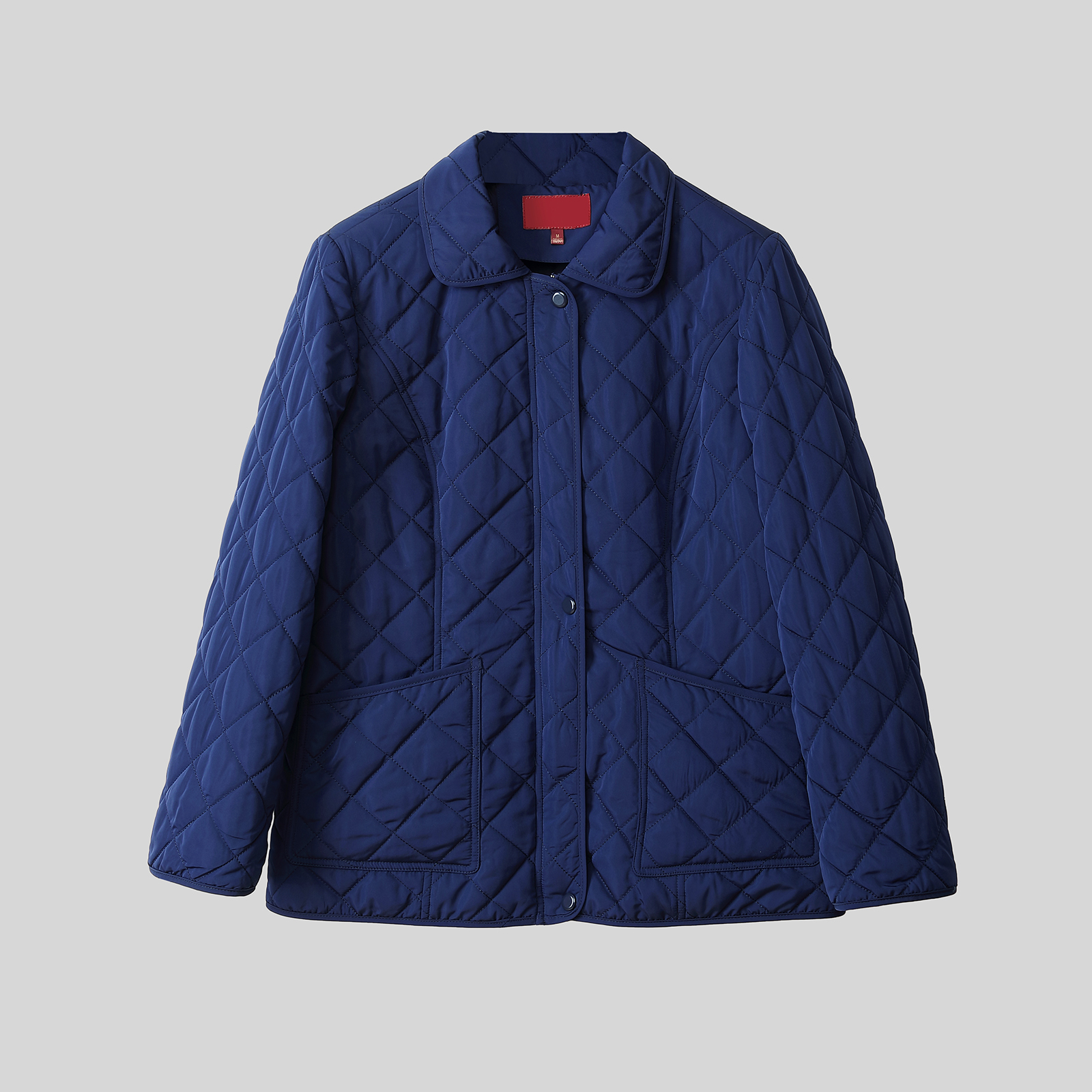 时尚短款小翻领妈妈装秋季夹棉外套中老年女装轻薄款棉服棉衣大码