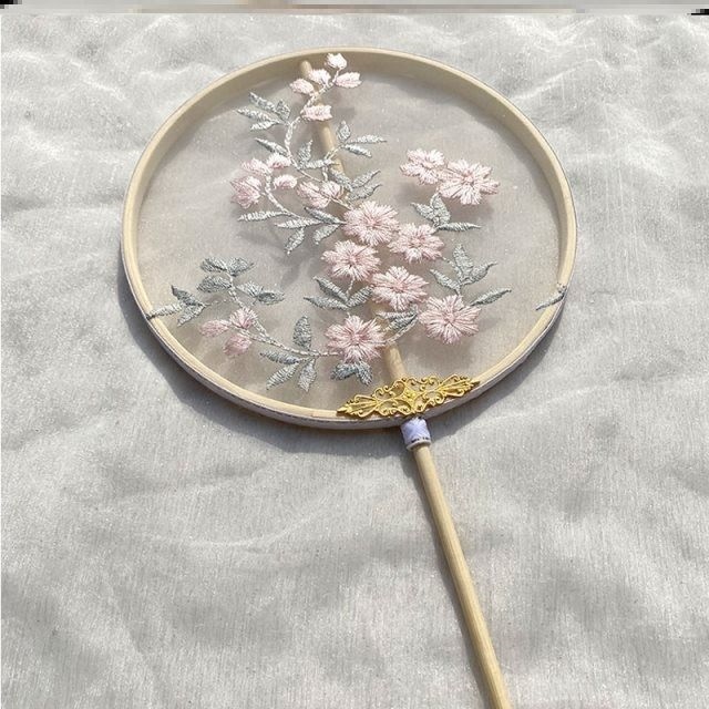 汉服配饰手持扇子小众公主古风扇子仙气古代团扇舞蹈专用双面凉快