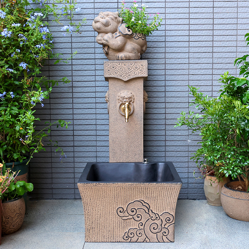 户外拖把池庭院花园浇花立式水龙头室外阳台立柱水栓落地式洗手池