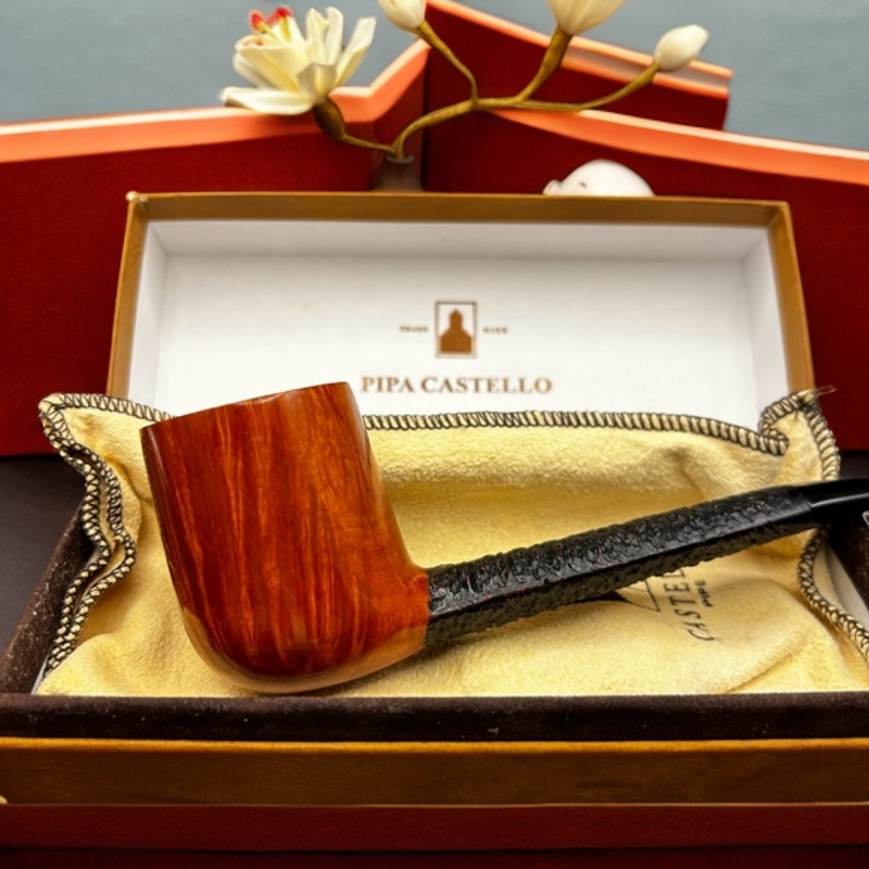 卡斯特罗大扁杆石楠木手工烟斗经典款式抽吸通透