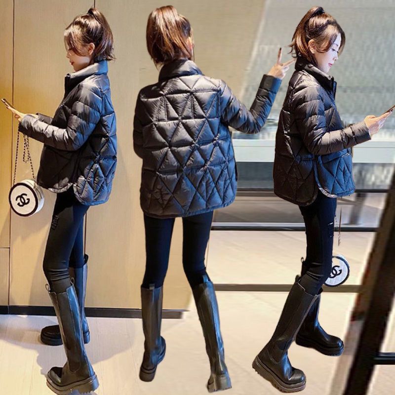 冬季时尚短款棉服女2023冬新款韩版立领高级感小众宽松保暖棉衣外